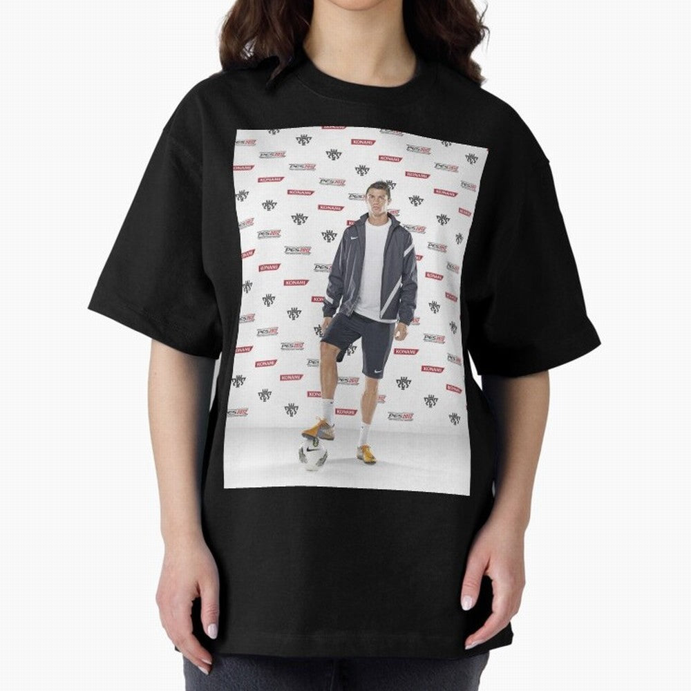 sport cristiano ronaldo football Oversized T-Shirt Join FIFA World Cup 2026 for Fans of Neymar, Haaland and Cristiano Ronaldo and Spain and Netherlands, Bringing Championship Spirit, Famous Goals, Roaring Crowds and International Football Unity;