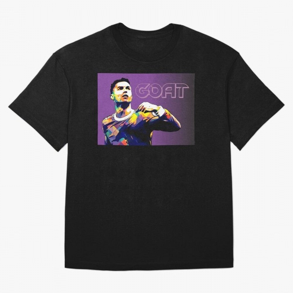 Cristiano Ronaldo Goat Popart Oversized T-Shirt Bring Trophy Dreams to Match Day Hype around FIFA World Cup 2026 Group Stage, Messi, Neymar and Mbappe, Portugal, Spain and Germany, Tournament Hype, Historic Matchups, Family Viewing Parties and
