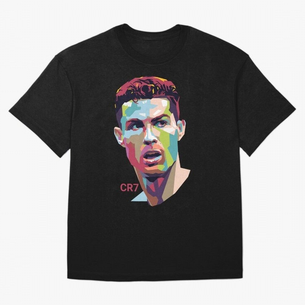 Cristiano Ronaldo Pop Art Portrait Oversized T-Shirt Carry the Dream of Global Football Passion for FIFA World Cup 2026 Group Stage, Celebrating CR7 and Messi, France and Portugal, Global Supporter Spirit, Legendary Goals, National Colors and