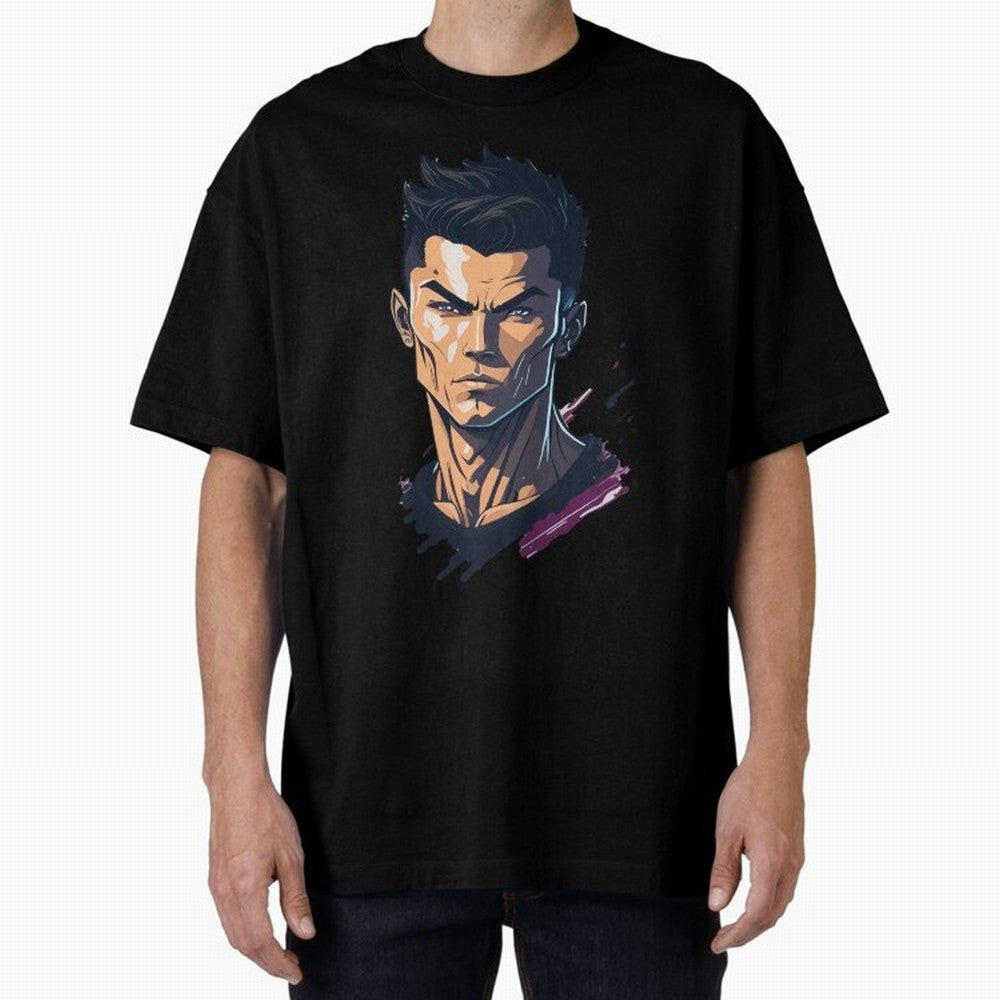 Cristiano Ronaldo Anime Style Oversized T-Shirt Honor the Beautiful Game during FIFA World Cup 2026 USA Canada Mexico Spirit, Featuring Spain, Messi, Neymar and Mbappe, Supporter Pride, Iconic Celebrations, Legendary Names and Global Match Day
