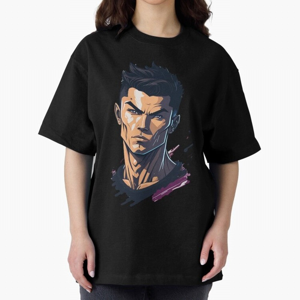 Cristiano Ronaldo Anime Style Oversized T-Shirt Honor the Beautiful Game during FIFA World Cup 2026 USA Canada Mexico Spirit, Featuring Spain, Messi, Neymar and Mbappe, Supporter Pride, Iconic Celebrations, Legendary Names and Global Match Day