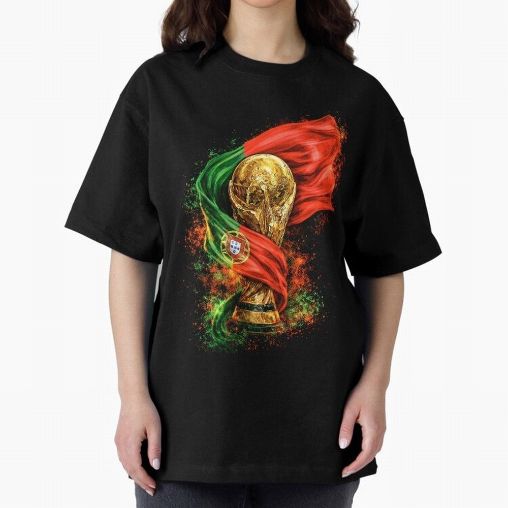 Portugal Football National Pride Oversized T-Shirt Enjoy the FIFA World Cup 2026 USA Canada Mexico Journey through Cristiano Ronaldo Highlights, England, France and Netherlands Pride, Classic Soccer Heritage, Championship Pressure, Fan Loyalty and
