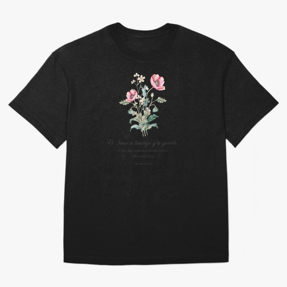 N¨²meros 6:24¨C26 ¨C El Se?or te bendiga y te guarde | Bendici¨®n B¨ªblica Floral | Regalo Cristiano Oversized T-Shirt Celebrate Fan Favorites in FIFA World Cup 2026 for Fans of CR7 and Messi and Germany, Bringing Goal Celebration Energy, Supporter
