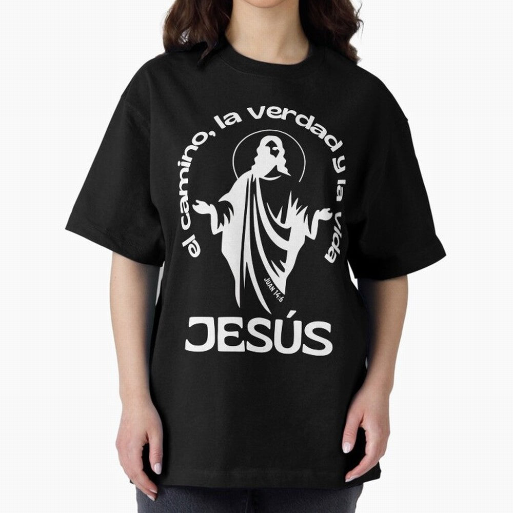 JES¨²S - el camino, la verdad y la vida Oversized T-Shirt Join the Global Buzz around FIFA World Cup 2026 Group Stage Inspired by Mbappe and Neymar, England and Germany Energy, Game Day Rituals, Football Legends, Country Pride and the Road to the