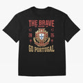Portugal Soccer 2026 The Brave Nation Vintage Football Fan Design Oversized T-Shirt Show Passion for the Stars of FIFA World Cup 2026 Group Stage Spirit, Featuring Argentina, Cristiano Ronaldo, Haaland and CR7, Fan Favorite Moments, National Team
