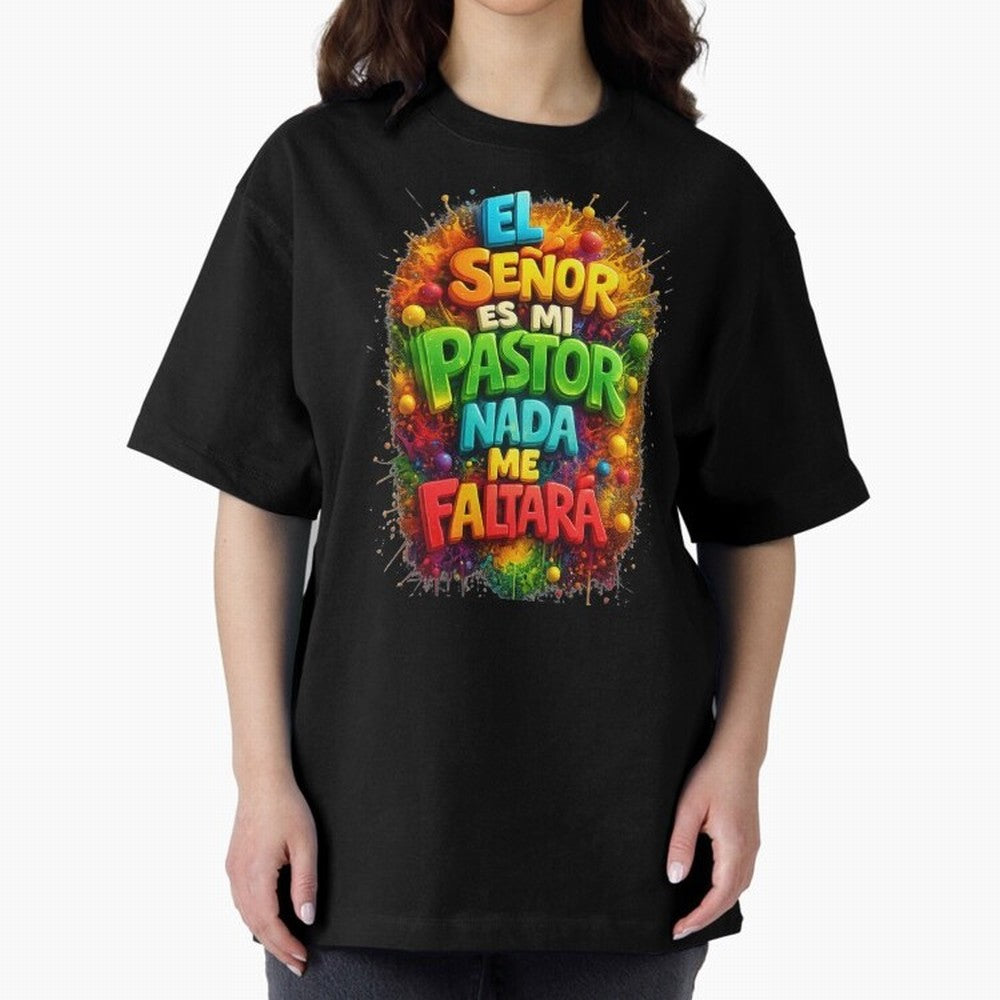 Modern 3D Psalm 23 Spanish Christian Art - El Se?or es mi Pastor Oversized T-Shirt Unlock FIFA World Cup 2026 Group Stage for Fans of Messi, Neymar and Mbappe and Argentina, Bringing Tournament Hype, Historic Matchups, Family Viewing Parties and