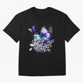 God is My Strength - Blue Butterfly Watercolor Art Oversized T-Shirt Celebrate the Magic of FIFA World Cup 2026 Spirit, Featuring Portugal, Mbappe, Vintage Soccer Flavor, Modern Football Stars, National Flags and Final Night Emotion; Ideal for Fans