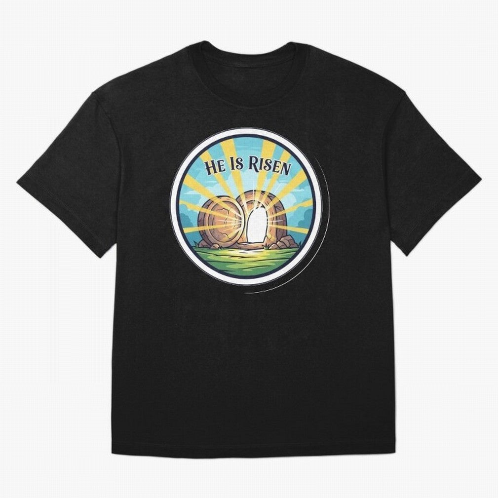 He Is Risen Indeed Easter Faith Sticker Oversized T-Shirt Keep the Match Day Mood of FIFA World Cup 2026 USA Canada Mexico Spirit, Celebrating Portugal, Spain and Germany, Haaland and Mbappe, Football Festival Excitement, Trophy Ambitions, Country