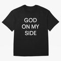 God On My Side - Minimalist Christian Outline Typography Oversized T-Shirt Celebrate the Road through the FIFA World Cup 2026 Journey through Mbappe Highlights, France Pride, Football History, Final Match Energy, Crowd Noise and Once in a Lifetime