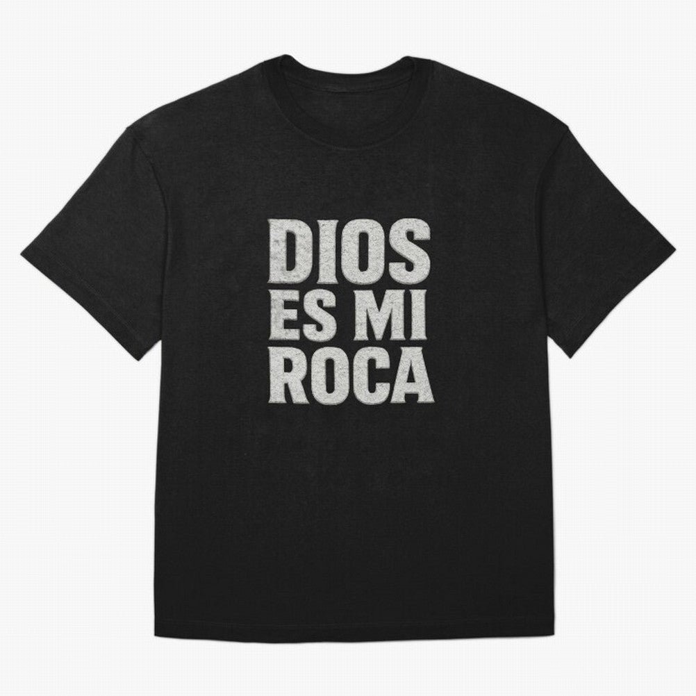 DIOS ES MI ROCA - White Stone Typography - Christian Oversized T-Shirt Celebrate Golden Goal Energy in the FIFA World Cup 2026 USA Canada Mexico Journey through Messi, Neymar and Mbappe Highlights, Brazil, Portugal and Argentina Pride, Vintage