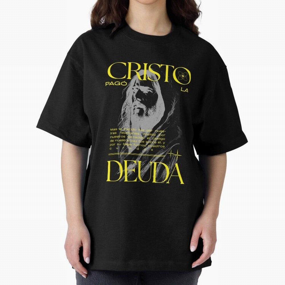 Cristo Pag¨® la Deuda - Isa¨ªas 53:5 Streetwear Style Oversized T-Shirt Celebrate Global Passion for FIFA World Cup 2026 USA Canada Mexico Centered on Messi and Cristiano Ronaldo, Brazil Energy, Classic Soccer Heritage, Championship Pressure, Fan