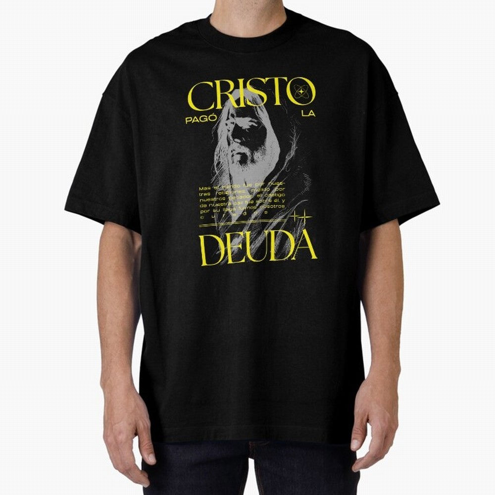 Cristo Pag¨® la Deuda - Isa¨ªas 53:5 Streetwear Style Oversized T-Shirt Celebrate Global Passion for FIFA World Cup 2026 USA Canada Mexico Centered on Messi and Cristiano Ronaldo, Brazil Energy, Classic Soccer Heritage, Championship Pressure, Fan
