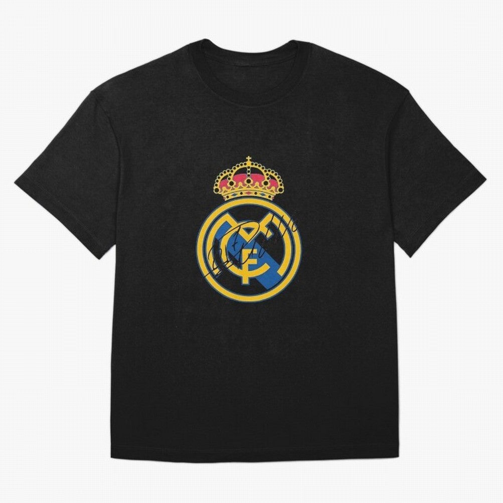 Real Madrid C.F. crest with Cristiano Ronaldo's autograph Oversized T-Shirt Make Game Day About Match Day Hype around FIFA World Cup 2026 Group Stage, Haaland, England, Classic Soccer Heritage, Championship Pressure, Fan Loyalty and International