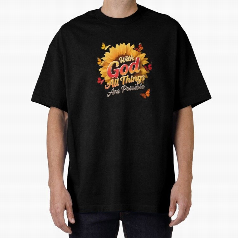 With God all things Are possible T shirt Oversized T-Shirt Show Championship Spirit for Global Football Passion for FIFA World Cup 2026 USA Canada Mexico, Driven by Neymar, England and Germany, Global Supporter Spirit, Legendary Goals, National