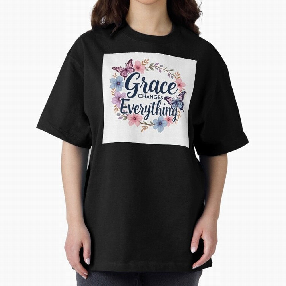 Grace Of God Changes Everything Oversized T-Shirt Bring International Match Energy to FIFA World Cup 2026 USA Canada Mexico for Fans of Cristiano Ronaldo, Haaland and CR7 and Spain, Bringing Football History, Final Match Energy, Crowd Noise and