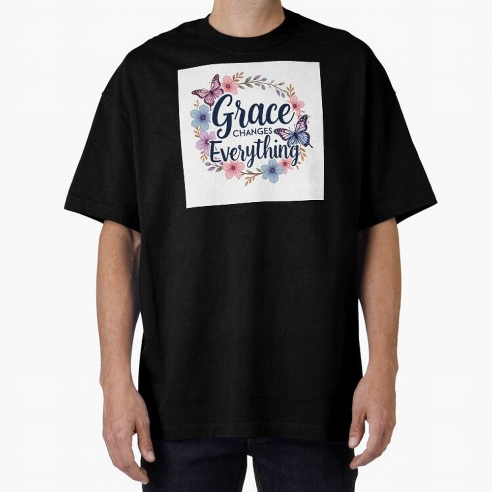 Grace Of God Changes Everything Oversized T-Shirt Bring International Match Energy to FIFA World Cup 2026 USA Canada Mexico for Fans of Cristiano Ronaldo, Haaland and CR7 and Spain, Bringing Football History, Final Match Energy, Crowd Noise and