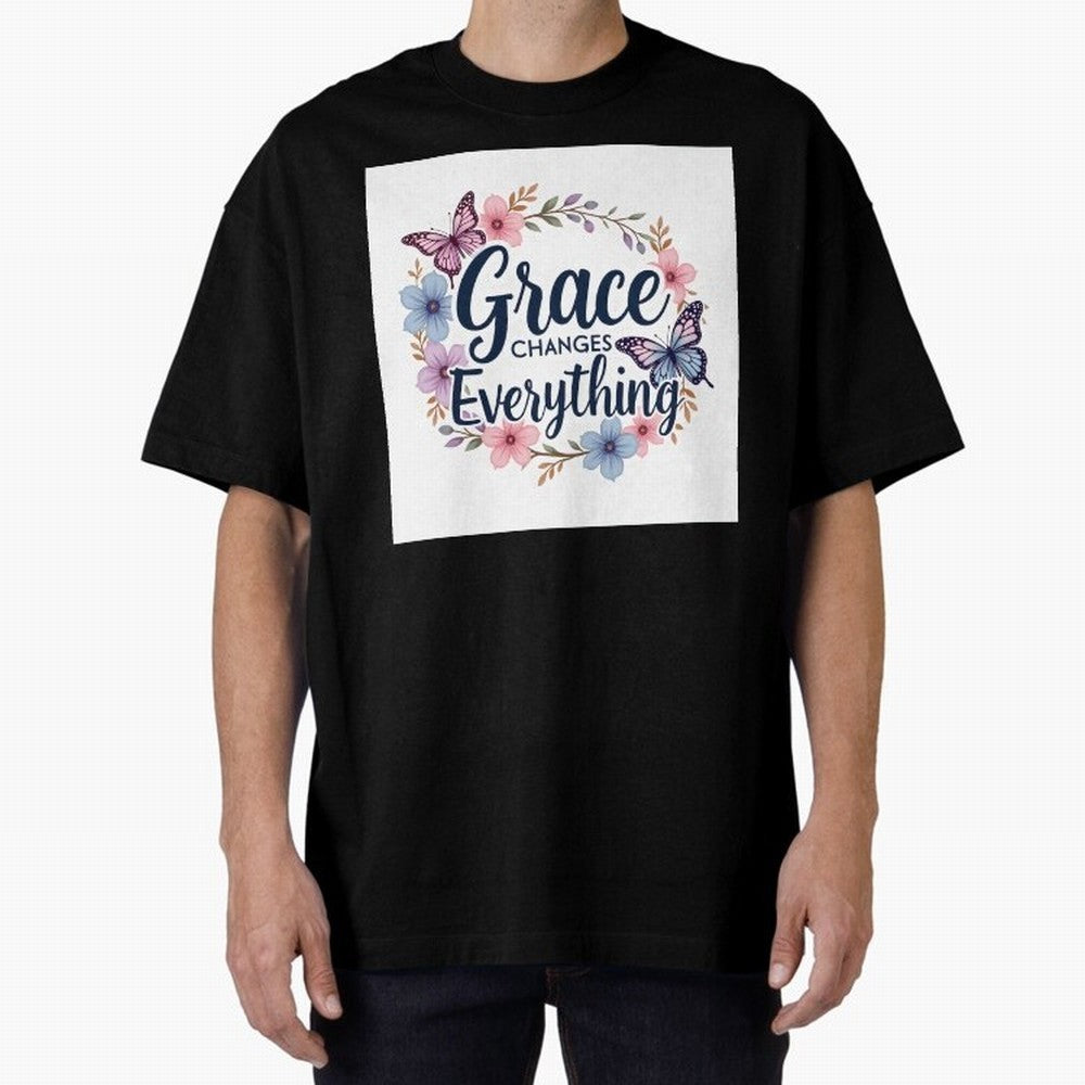 Grace Changes Everything T Shirt Oversized T-Shirt Show Your Tournament Heart for FIFA World Cup 2026 for Fans of Messi and Cristiano Ronaldo and Brazil, Bringing Match Day Excitement, Supporter Culture, Golden Goals and Global Football Passion;