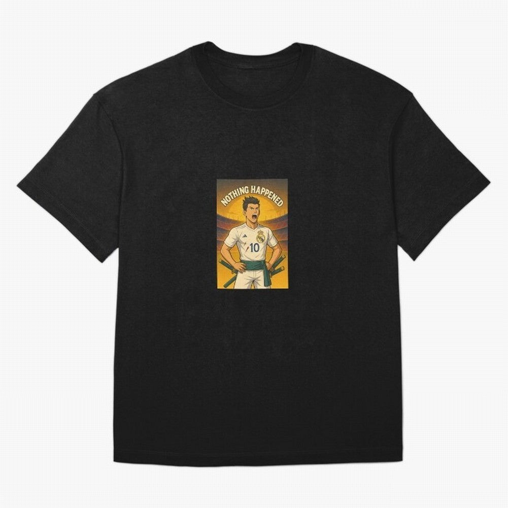 Cristiano Zoro Nothing Happened Oversized T-Shirt Follow Every Goal of Match Day Hype around FIFA World Cup 2026, CR7, England, France and Netherlands, Retro Football Energy, Iconic Rivalries, Trophy Chase Drama and Stadium Atmosphere; Ideal for