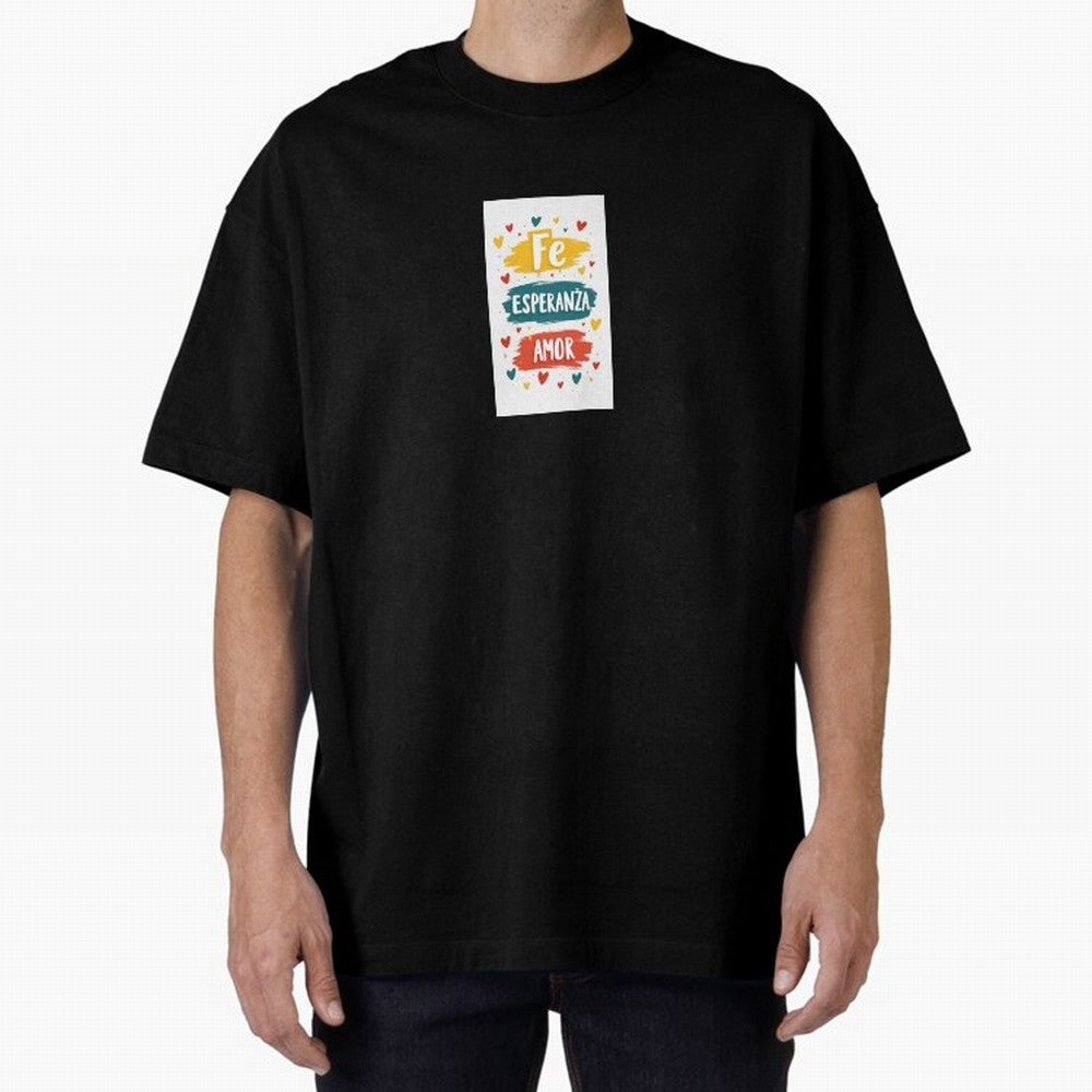 Fe Esperanza Amor Oversized T-Shirt Turn Every Weekend Toward Global Football Passion for FIFA World Cup 2026 Group Stage, Centered on Haaland and Mbappe, France, Stadium Chants, National Pride, Trophy Dreams and Unforgettable Football Memories;