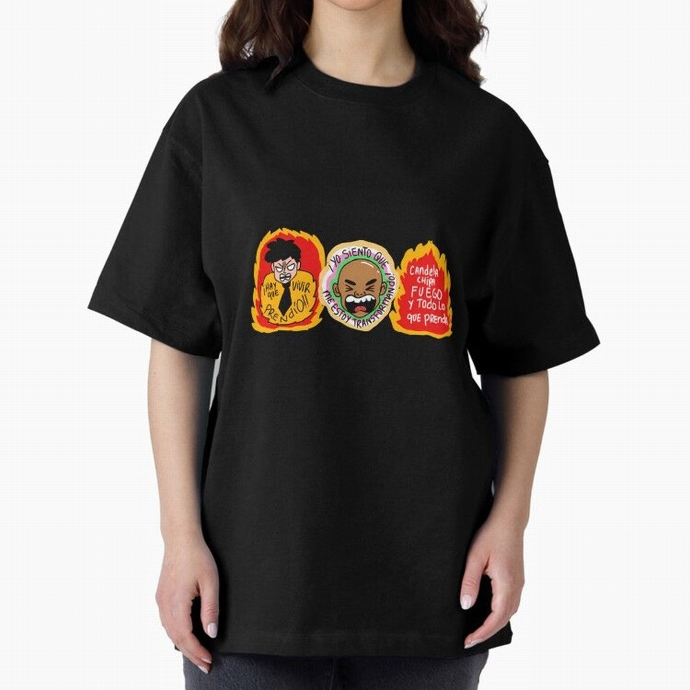 Hay Que Vivir Prendo Yo Siento Que Me Estoy Transformando Candela Chipa Fuego Y Todo Lo Que Prenda Oversized T-Shirt Feel the Heartbeat of FIFA World Cup 2026 Group Stage for Fans of Mbappe and Spain and Netherlands, Bringing Retro Football Energy,