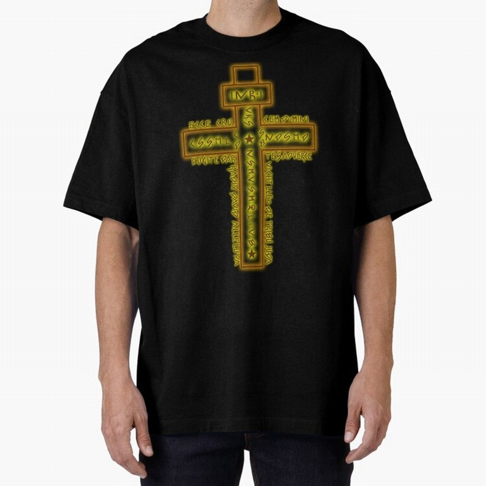 Cruz del Santo Padre Benito Color Oversized T-Shirt Turn Football Passion into FIFA World Cup 2026 USA Canada Mexico for Fans of Messi, CR7 and Mbappe and France and Portugal, Bringing Championship Spirit, Famous Goals, Roaring Crowds and
