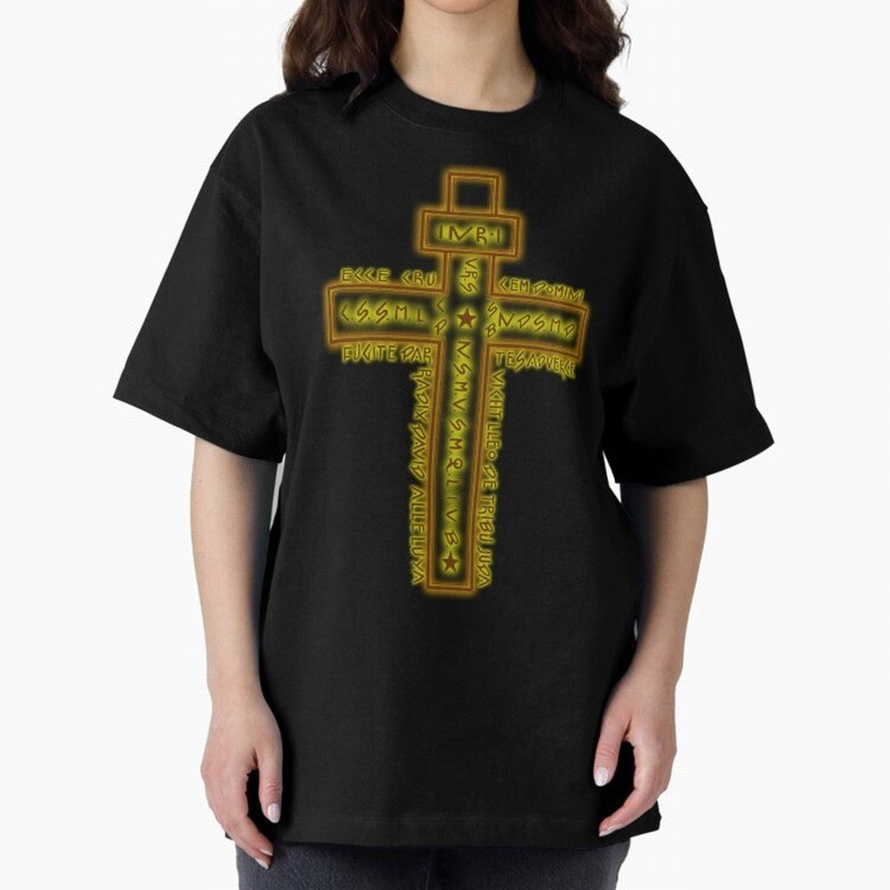 Cruz del Santo Padre Benito Color Oversized T-Shirt Turn Football Passion into FIFA World Cup 2026 USA Canada Mexico for Fans of Messi, CR7 and Mbappe and France and Portugal, Bringing Championship Spirit, Famous Goals, Roaring Crowds and