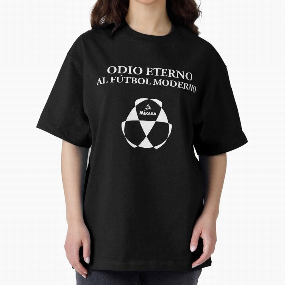 Odio Eterno al F¨²tbol Moderno [White Design] Oversized T-Shirt Show Love for Legendary Goals in the FIFA World Cup 2026 Journey through Messi, CR7 and Mbappe Highlights, England and Germany Pride, Fan Favorite Moments, National Team Passion, Big