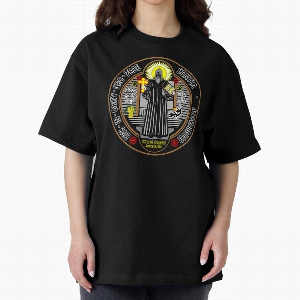 Medalla de San Benito Color Frontal Oversized T-Shirt Bring Trophy Dreams to the FIFA World Cup 2026 Journey through Messi Highlights, England, France and Netherlands Pride, Vintage Soccer Flavor, Modern Football Stars, National Flags and Final
