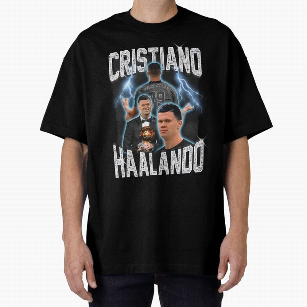Cristiano Haalando Lightning Poster For Football Fans and Gift For Sports Lovers Oversized T-Shirt Celebrate the Next Chapter of Match Day Hype around FIFA World Cup 2026, Messi and Cristiano Ronaldo, France, Football History, Final Match Energy,