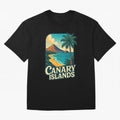Tropical Shoreline of the Canary Islands Spain Oversized T-Shirt Honor the Football Icons of FIFA World Cup 2026 USA Canada Mexico Spirit, Connected to Portugal, Spain and Germany, Mbappe and Neymar, Football Festival Excitement, Trophy Ambitions,