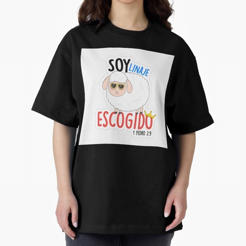 Soy Linaje Escogido - Sticker Cristiano Oversized T-Shirt Discover Global Football Passion for FIFA World Cup 2026 USA Canada Mexico, Connected to Messi, France, Football History, Final Match Energy, Crowd Noise and Once in a Lifetime Moments; Made