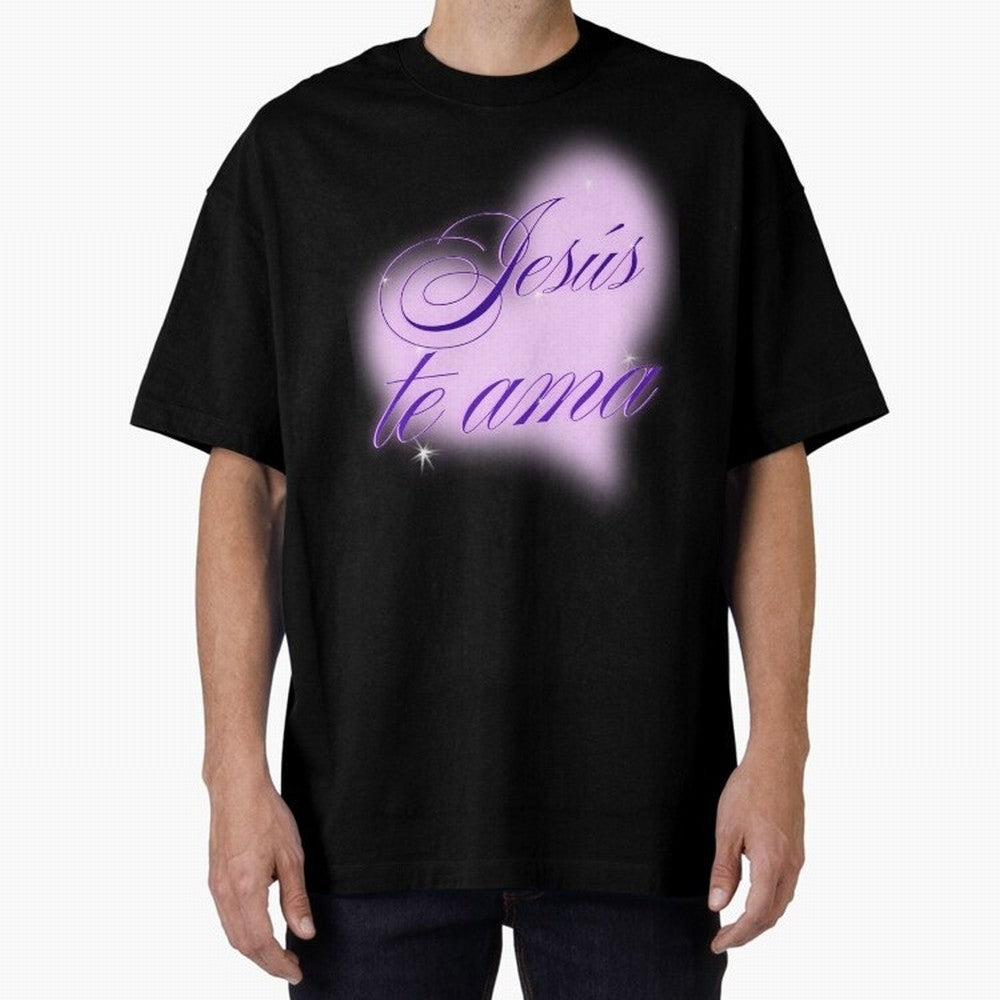 Spanish, Jesus Loves You, Jes¨²s te ama, John 3:16 Oversized T-Shirt Make Memories around Match Day Hype around FIFA World Cup 2026 USA Canada Mexico, Mbappe, Argentina and Brazil, Global Supporter Spirit, Legendary Goals, National Colors and