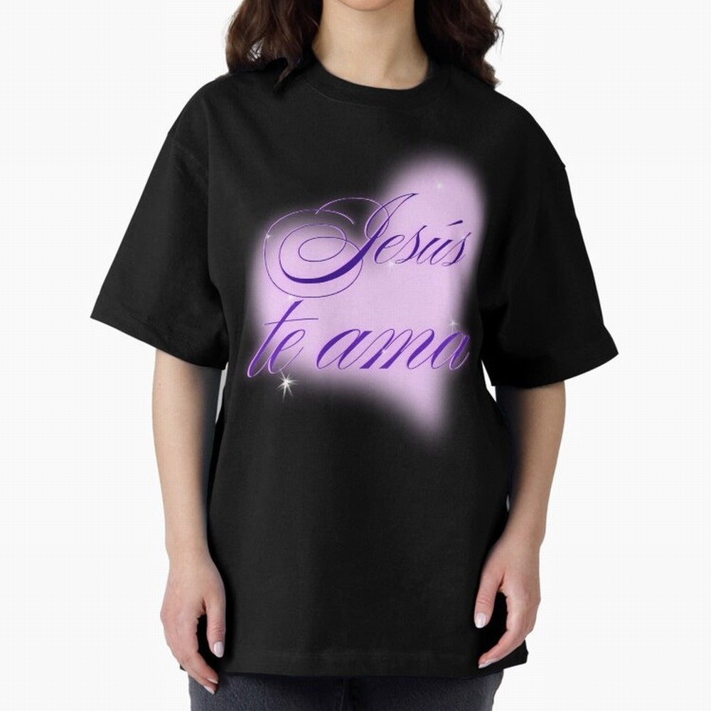 Spanish, Jesus Loves You, Jes¨²s te ama, John 3:16 Oversized T-Shirt Make Memories around Match Day Hype around FIFA World Cup 2026 USA Canada Mexico, Mbappe, Argentina and Brazil, Global Supporter Spirit, Legendary Goals, National Colors and
