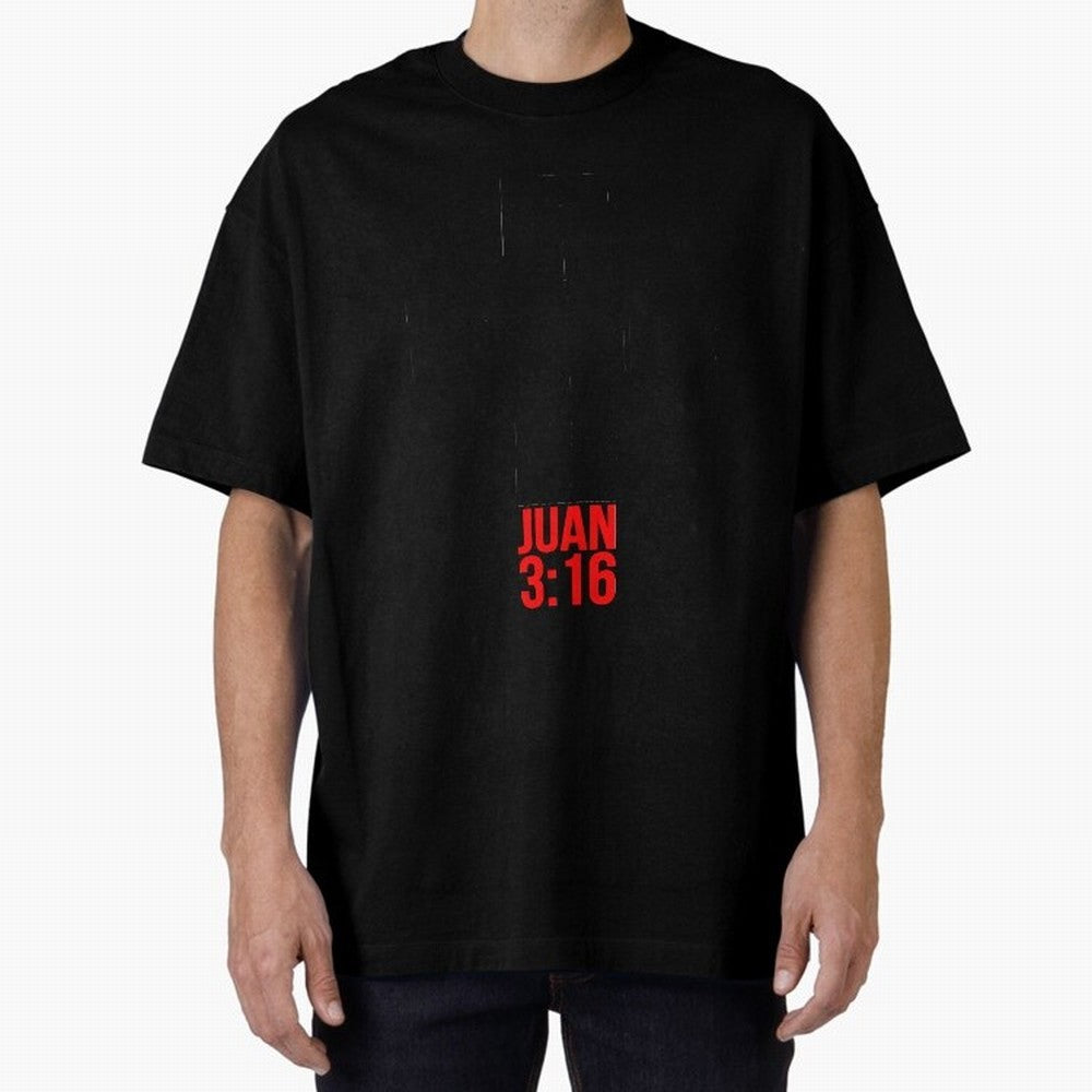 Porque de tal manera amo Dios al mundo - Mensajes Biblicos para Cristianos - Spanish Biblical Quotes for Christians Oversized T-Shirt Step into Match Day Hype around FIFA World Cup 2026 USA Canada Mexico, CR7 and Messi, Argentina, Classic Soccer