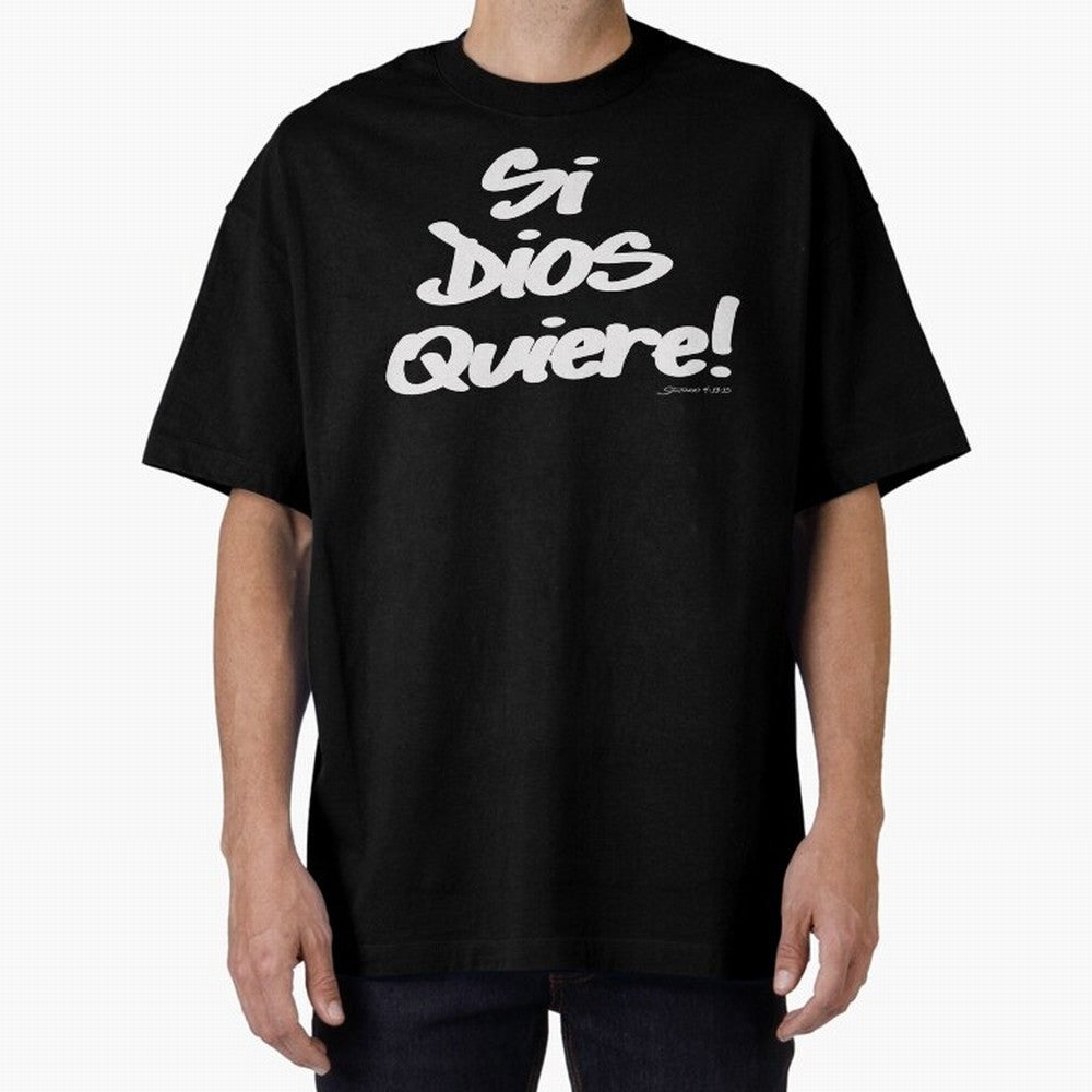 Si Dios Quiere! Oversized T-Shirt Celebrate the FIFA World Cup 2026 Group Stage Journey through CR7 and Messi Highlights, France and Portugal Pride, Goal Celebration Energy, Supporter Heritage, Football Icons and Worldwide Tournament Joy; Great for
