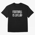 Football Is Life (Black BG) Oversized T-Shirt Spotlight Global Football Passion for FIFA World Cup 2026 Group Stage, with Messi, France, Supporter Pride, Iconic Celebrations, Legendary Names and Global Match Day Energy; Ideal for Passionate Fans