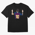 Lionel Messi Iconic Goal Celebration #o44 Oversized T-Shirt Support Your Favorite Stars during Global Football Passion for FIFA World Cup 2026, Centered on Messi, CR7 and Mbappe, France and Portugal, Championship Spirit, Famous Goals, Roaring
