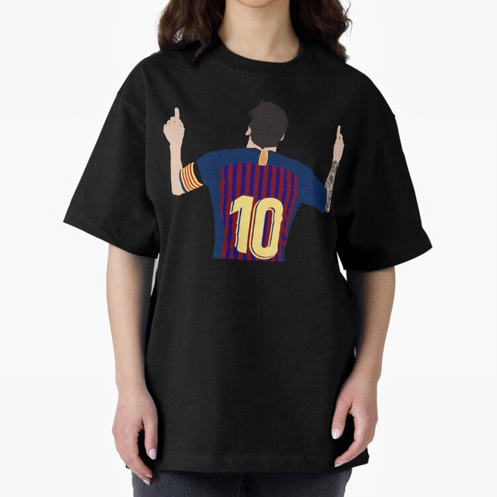 Lionel Messi Iconic Goal Celebration #o44 Oversized T-Shirt Support Your Favorite Stars during Global Football Passion for FIFA World Cup 2026, Centered on Messi, CR7 and Mbappe, France and Portugal, Championship Spirit, Famous Goals, Roaring