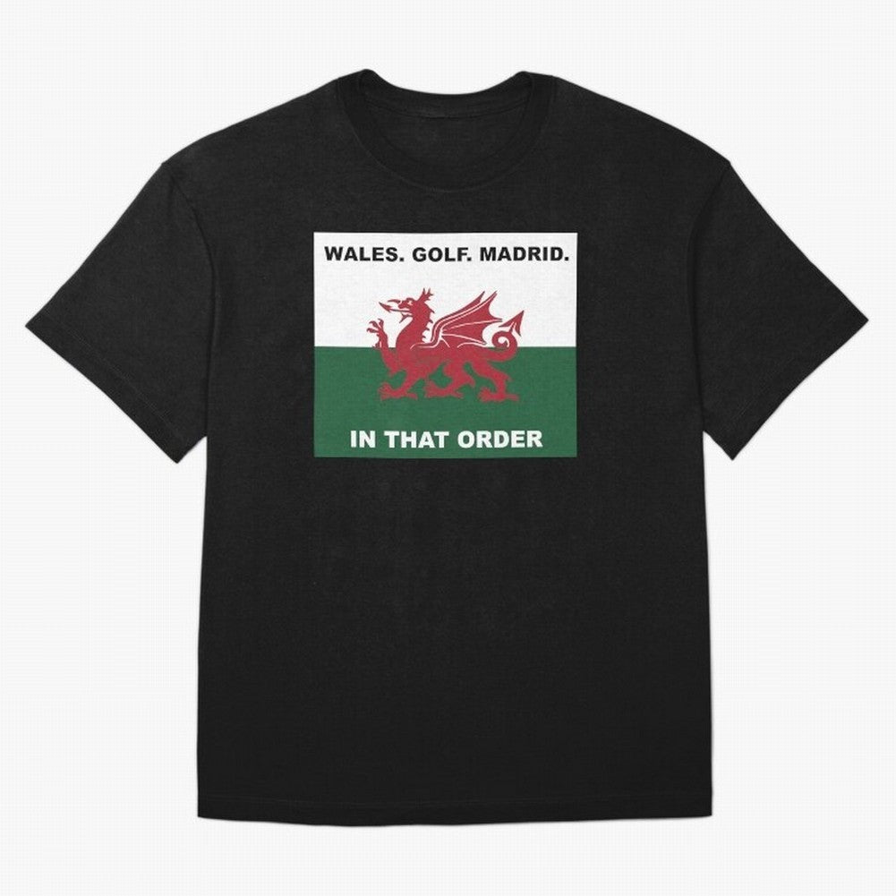 Wales Golf Madrid In That Order Oversized T-Shirt Celebrate Football Heritage in the FIFA World Cup 2026 Journey through Messi, CR7 and Mbappe Highlights, Portugal, Spain and Germany Pride, Global Supporter Spirit, Legendary Goals, National Colors