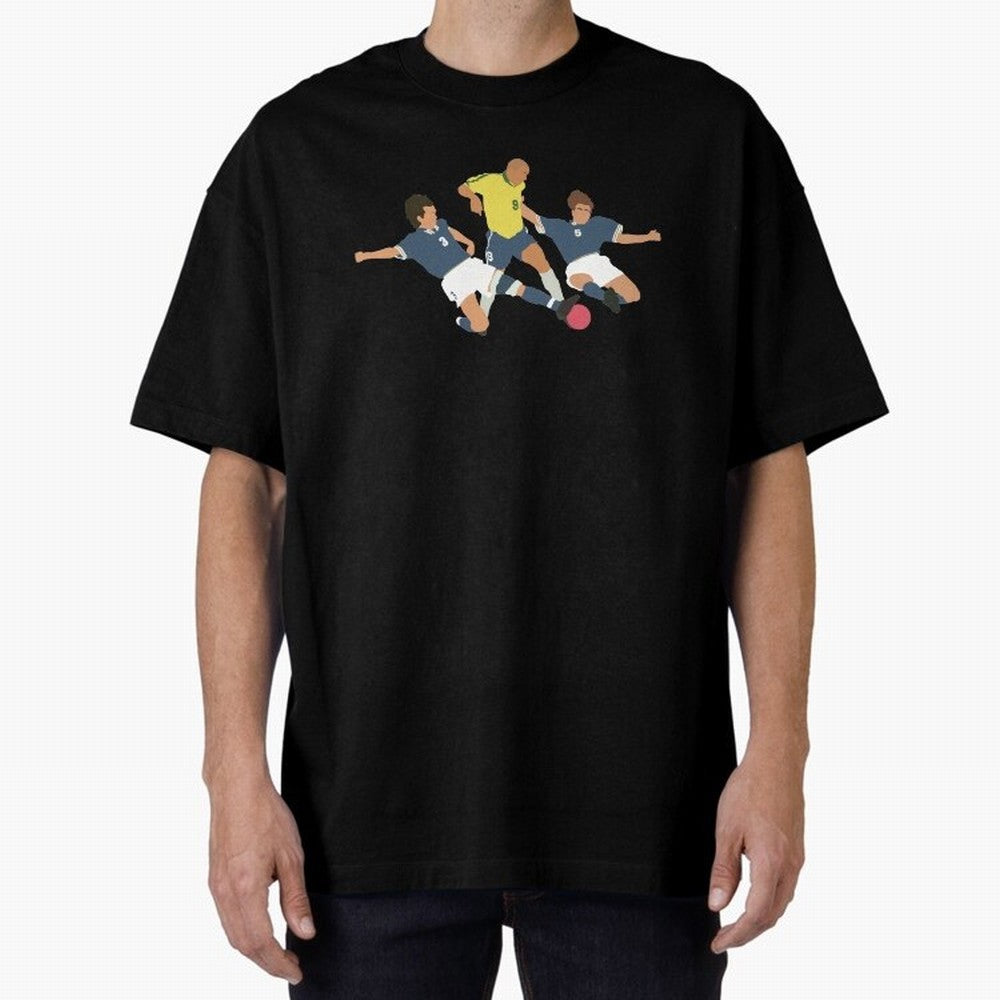 Ronaldo vs Maldini & Cannavaro Iconic Football Moment Oversized T-Shirt Step into FIFA World Cup 2026 Group Stage Spirit, Filled with Argentina, Haaland and Mbappe, Worldwide Fan Energy, Dramatic Goals, Stadium Lights and Championship Celebrations;
