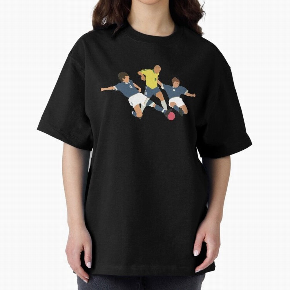 Ronaldo vs Maldini & Cannavaro Iconic Football Moment Oversized T-Shirt Step into FIFA World Cup 2026 Group Stage Spirit, Filled with Argentina, Haaland and Mbappe, Worldwide Fan Energy, Dramatic Goals, Stadium Lights and Championship Celebrations;
