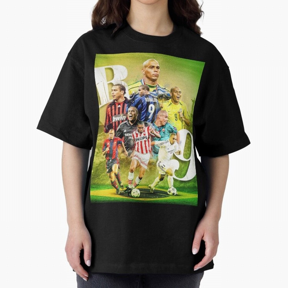 Wallpaper Ronaldo Nazario Brazil Oversized T-Shirt Celebrate the Road through Match Day Hype around FIFA World Cup 2026, Haaland and Mbappe, Brazil, Vintage Soccer Flavor, Modern Football Stars, National Flags and Final Night Emotion; Perfect for