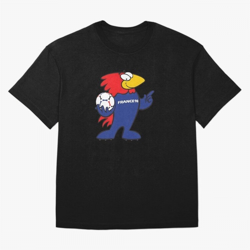 Footix - World Cup 98' Mascote Logo Oversized T-Shirt Celebrate National Team Dreams in FIFA World Cup 2026 for Fans of Messi and Cristiano Ronaldo and France, Bringing Game Day Rituals, Football Legends, Country Pride and the Road to the Final;