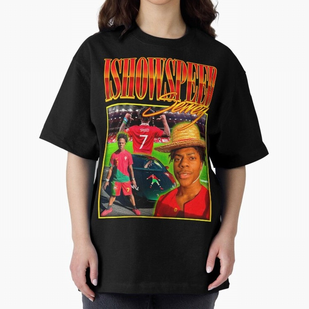 IShowSpeed Vintage Retro Y2K Design Oversized T-Shirt Support Your Favorite Stars during Global Football Passion for FIFA World Cup 2026 USA Canada Mexico, Driven by Haaland and Mbappe, England and Germany, Football History, Final Match Energy,