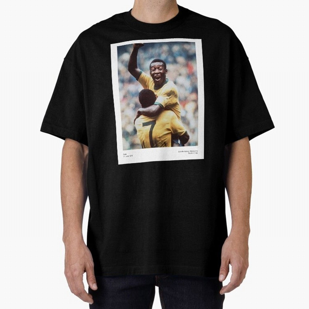 Pel¨¦'s Triumph: 1970 World Cup Legend Print Oversized T-Shirt Keep the Legacy of FIFA World Cup 2026 Group Stage Filled with Neymar, Haaland and Cristiano Ronaldo, England, France and Netherlands Energy, Fan Favorite Moments, National Team