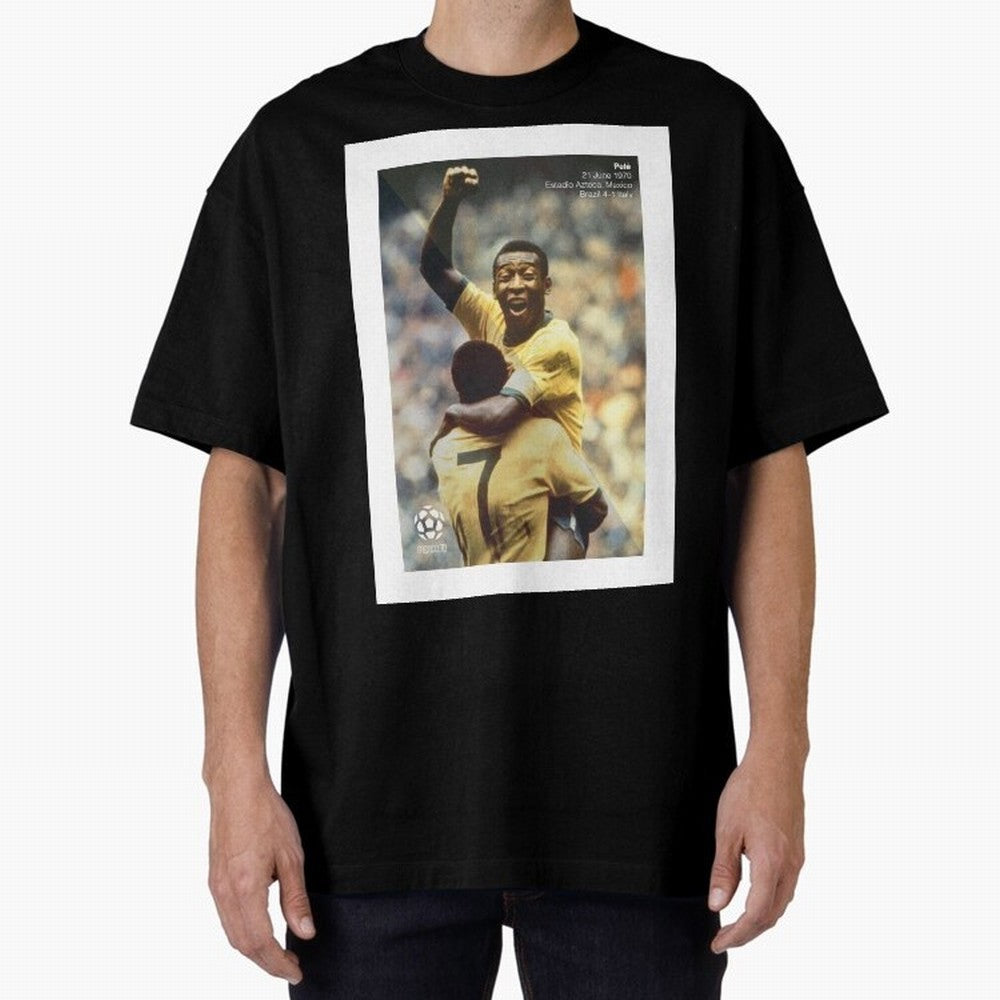 Pele Oversized T-Shirt Treasure FIFA World Cup 2026 Group Stage Highlighting Haaland and Mbappe, Portugal, Spain and Germany Energy, Fan Favorite Moments, National Team Passion, Big Match Drama and Soccer History; Ideal for Fans Who Follow Messi,