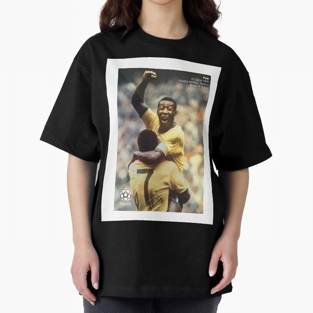 Pele Oversized T-Shirt Treasure FIFA World Cup 2026 Group Stage Highlighting Haaland and Mbappe, Portugal, Spain and Germany Energy, Fan Favorite Moments, National Team Passion, Big Match Drama and Soccer History; Ideal for Fans Who Follow Messi,