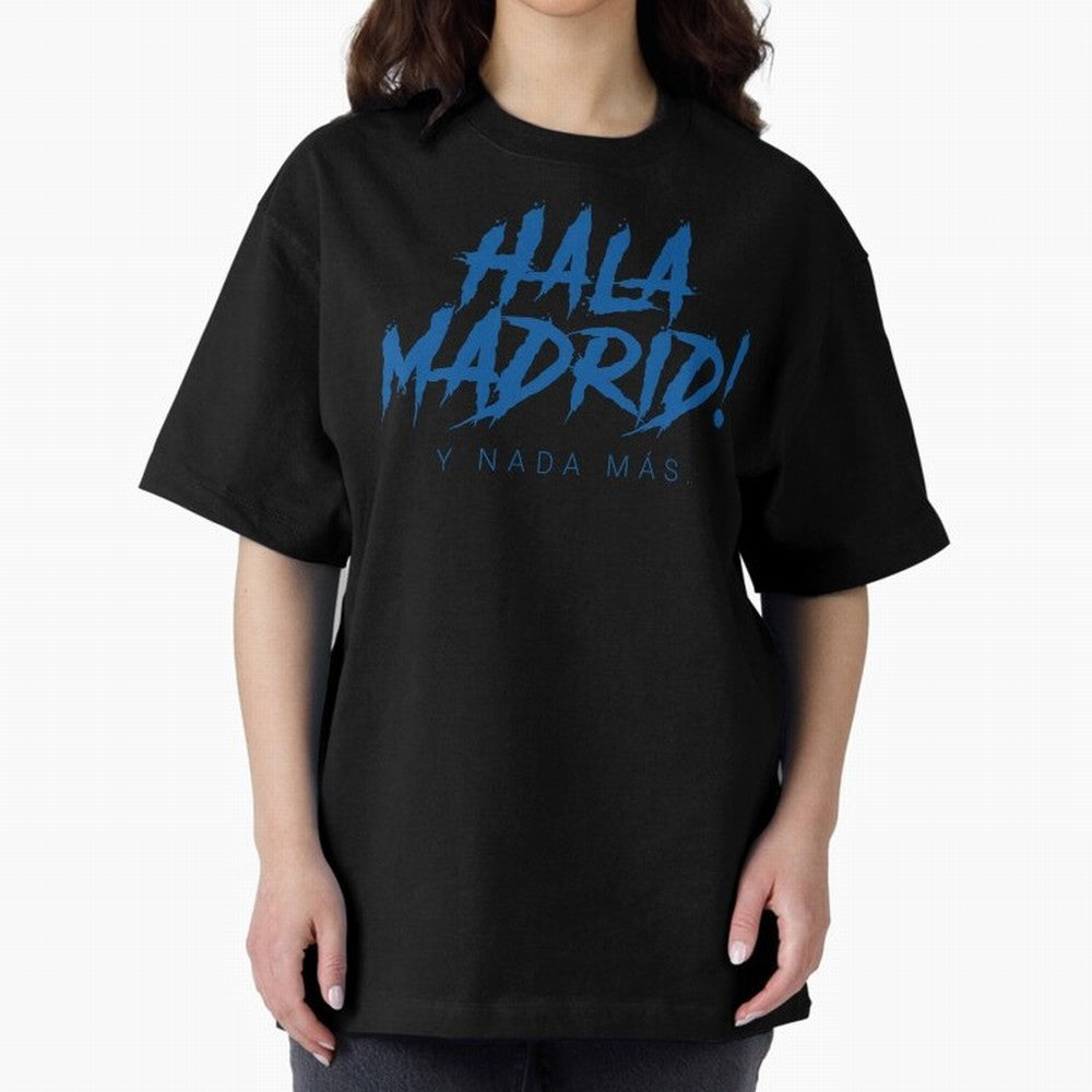 Hala Madrid Oversized T-Shirt Share the FIFA World Cup 2026 USA Canada Mexico Journey through CR7 and Messi Highlights, Portugal, Spain and Germany Pride, Stadium Memories, Football Loyalty, International Chants and Championship Tradition; Made for