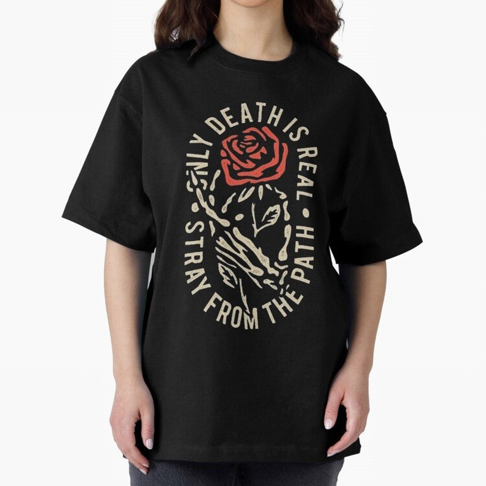 Stray from the path /only ddeath is real Oversized T-Shirt Share Match Day Hype around FIFA World Cup 2026 USA Canada Mexico, Mbappe, Argentina and Brazil, Worldwide Fan Energy, Dramatic Goals, Stadium Lights and Championship Celebrations; Great