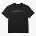 Manchester Retro Typography - MUFC Unofficial Merch Oversized T-Shirt Celebrate Global Passion for Match Day Hype around FIFA World Cup 2026 Group Stage, Mbappe, Netherlands, Stadium Chants, National Pride, Trophy Dreams and Unforgettable Football